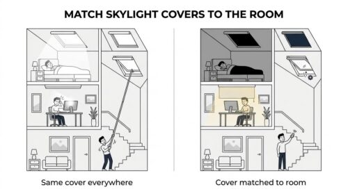 Match skylight covers to the room