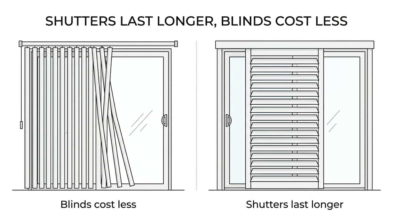 Plantation Shutters For Sliding Glass Doors Vs. Vertical Blinds - Image